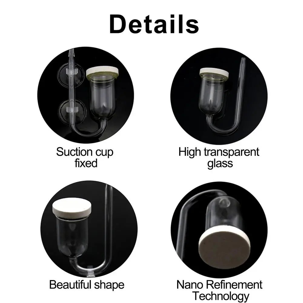 CAP ಅಕ್ವೇರಿಯಂ ಗ್ಲಾಸ್ Co2 ಡಿಫ್ಯೂಸರ್ | S ಗಾತ್ರ | ಬಿಡಿಭಾಗಗಳು