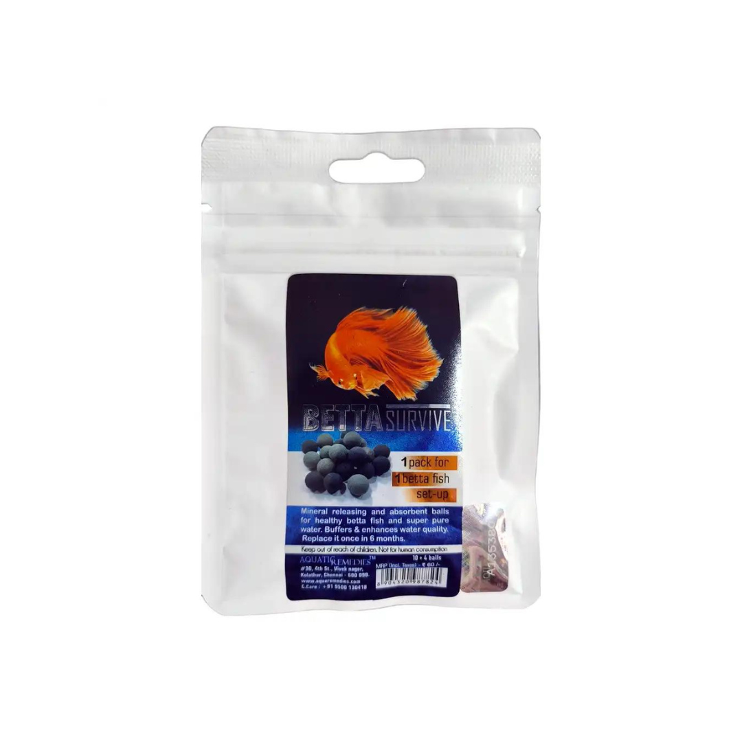 ಅಕ್ವಾಟಿಕ್ ರೆಮಿಡೀಸ್ ಬೆಟ್ಟ ಸರ್ವೈವ್ ಮಿನರಲ್ ರಿಲೀಸಿಂಗ್ ಮ್ಯಾಜಿಕ್ ಬಾಲ್ಸ್ ಪ್ಯಾಕ್ ಆಫ್ 10+4 (1 ಪ್ಯಾಕ್ 1 ಬೆಟ್ಟಾ ಫಿಶ್ ಸೆಟಪ್ಗೆ ಸೂಕ್ತವಾಗಿದೆ)