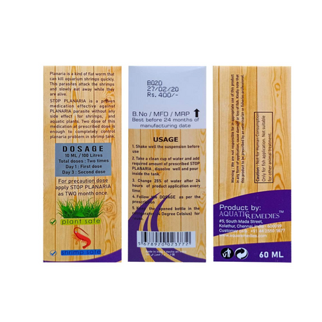 ಜಲವಾಸಿ ಪರಿಹಾರಗಳು ಸ್ಟಾಪ್ ಪ್ಲಾನೇರಿಯಾ 60 ಮಿಲಿ, ಬಿಳಿ