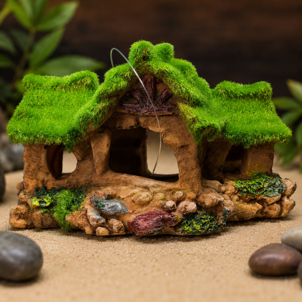 Decor Artificial Moss House Cave For Aquarium F031