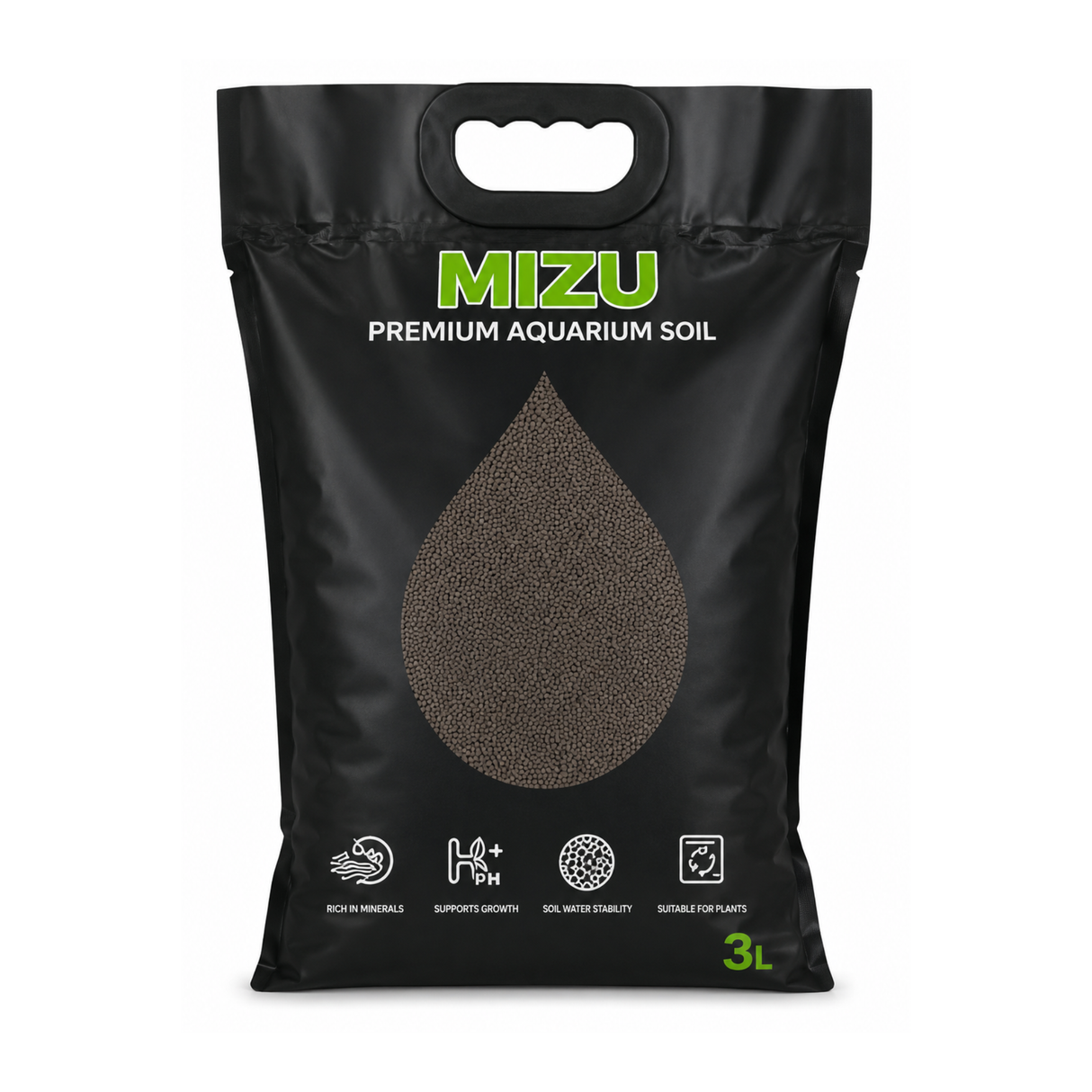 MIZU Premium Aquarium Soil For Planted Aquarium 3L