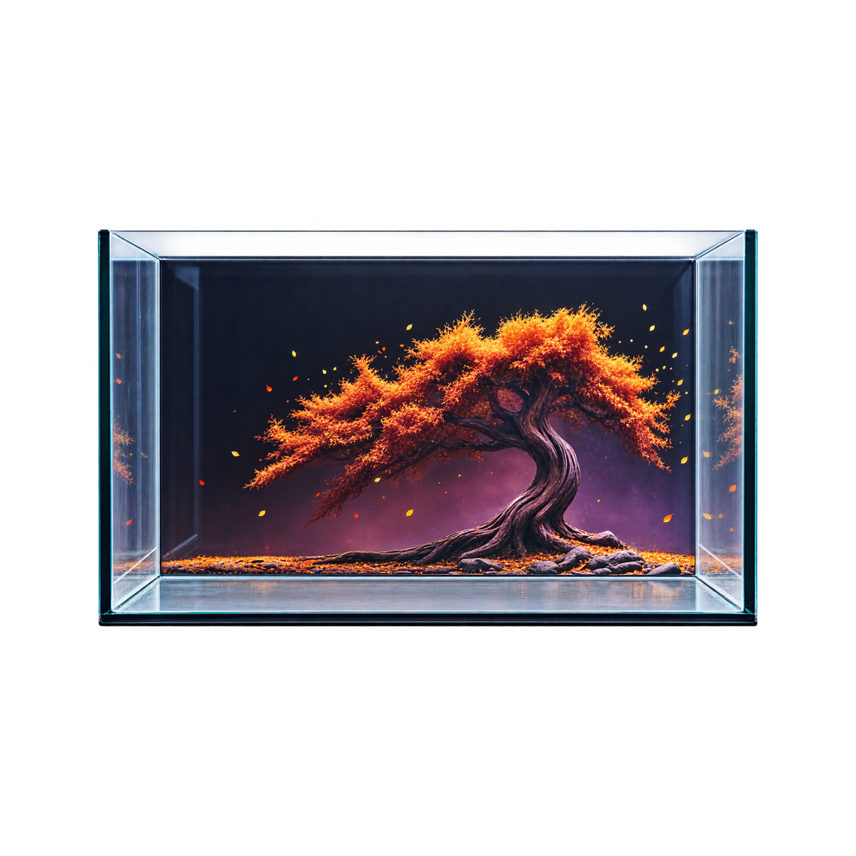 Ultra Clear Tank With Tree Background Sticker | L*W*H = 50*27*30 cm 5mm