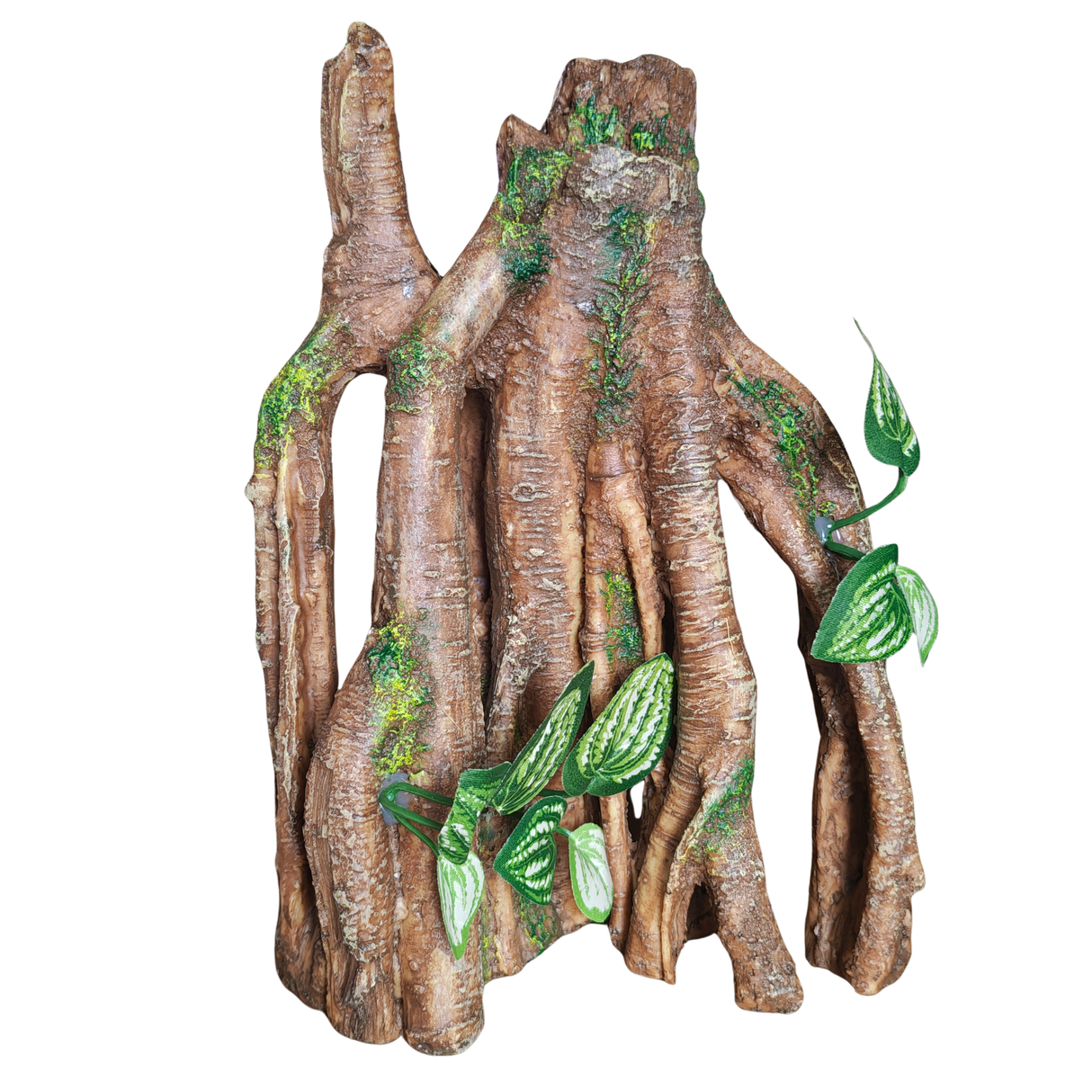 Decor Resin Wood With Leaf ZR072 For Aquarium | L*W*H= 7*3*10 Inches