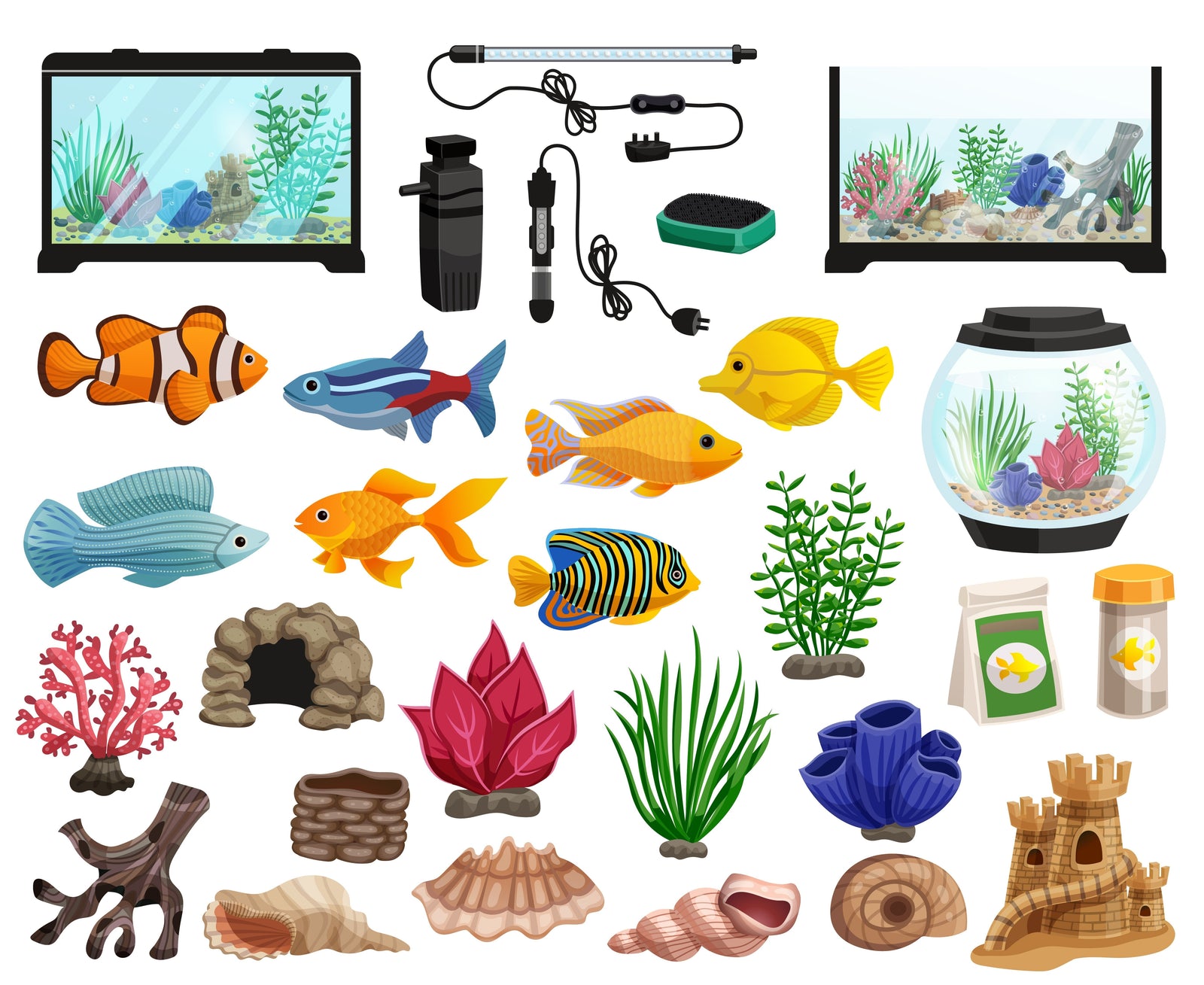 fish aquarium accessories list AWXZOM Tank Decorations (fish tank not included), coral decorations and Aquarium Artificial Plastic Plants Set, betta fish tank coral ornaments aquarium coral Aquarium Dcor : Pet Supplies filtration and aquarium products help make fishkeeping accessible to all hobbyists so they can benefit from its reward Fish Tank Accessories: Over 639