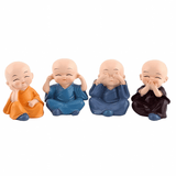Decor 4pcs Cute Little Monks Figurine Statue 2.5cm