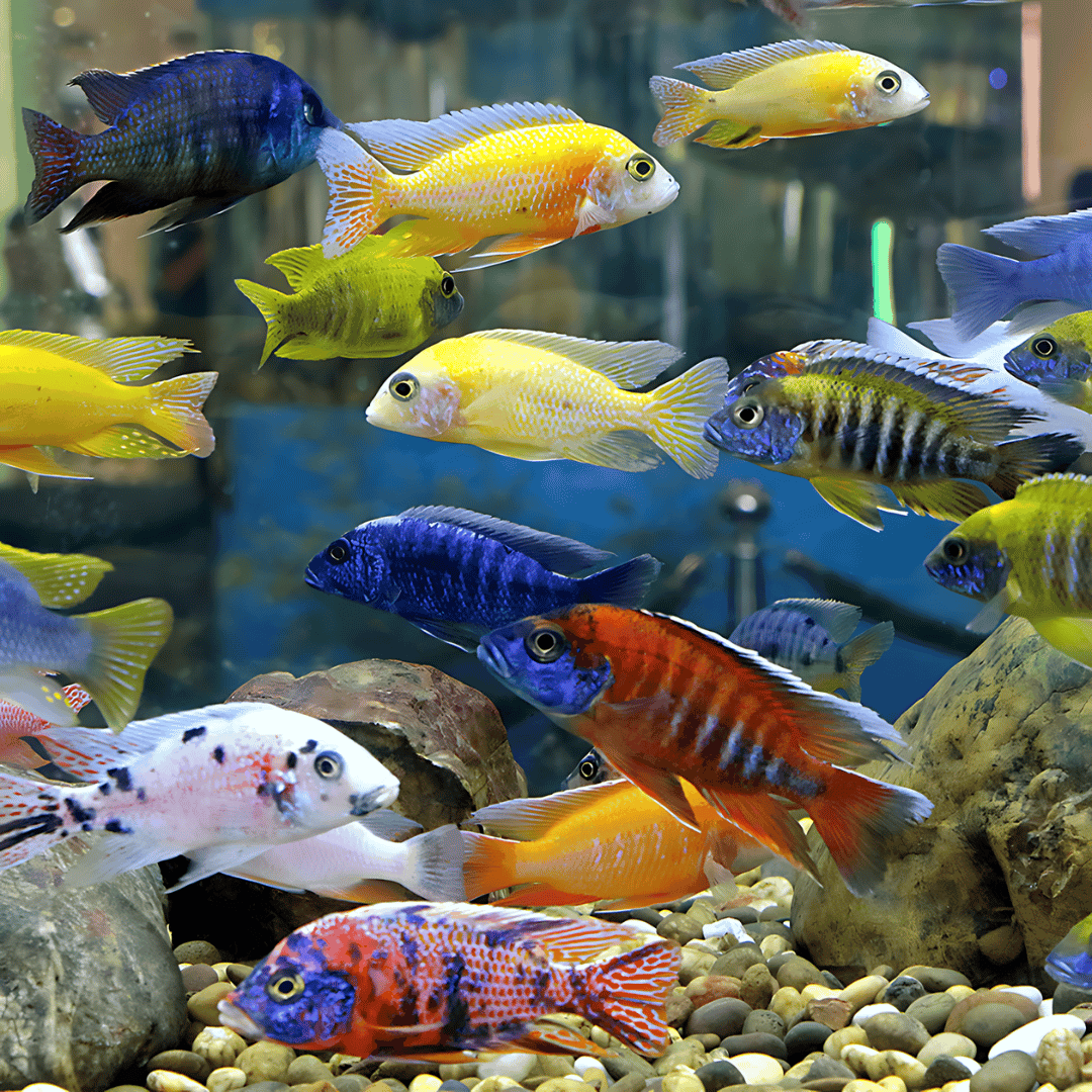 Peacock Cichlid Fish Assorted Pack (2 Inches) Pack Of 5 (Random)