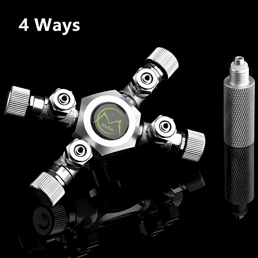 Mufan 4-Way Co2  Splitter | Stainless Steel Aquarium Manifold