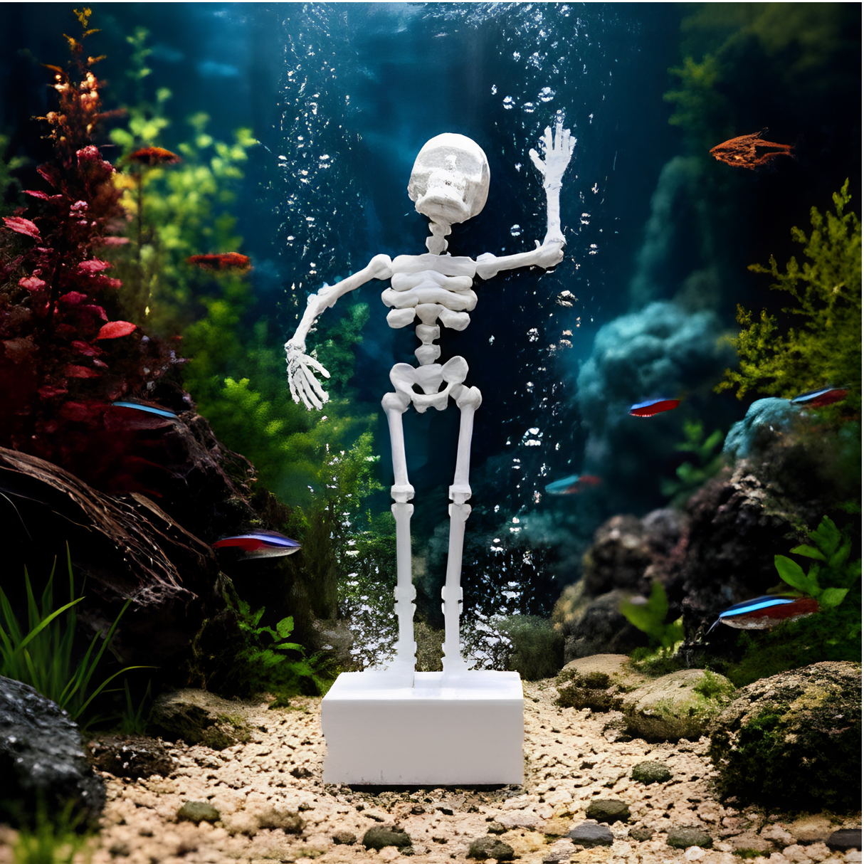 Decor Dancing Skeleton Small Toy For Aquarium | Single