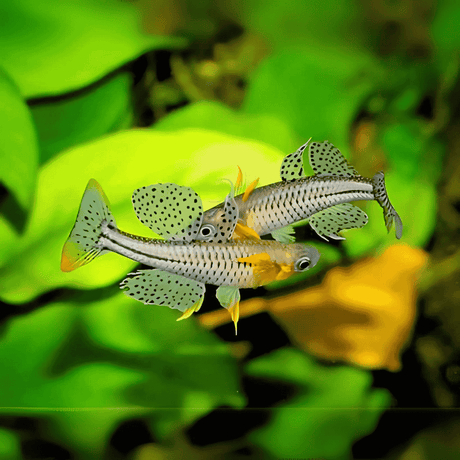Live Fish Rainbow Yellow Neon Spotted Blue Eyes | Pair