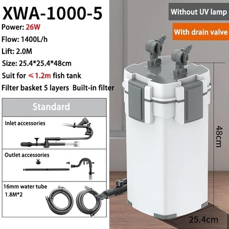 External Canister Filter Xiaoli SUNSUN XWA-1000 5 Stage