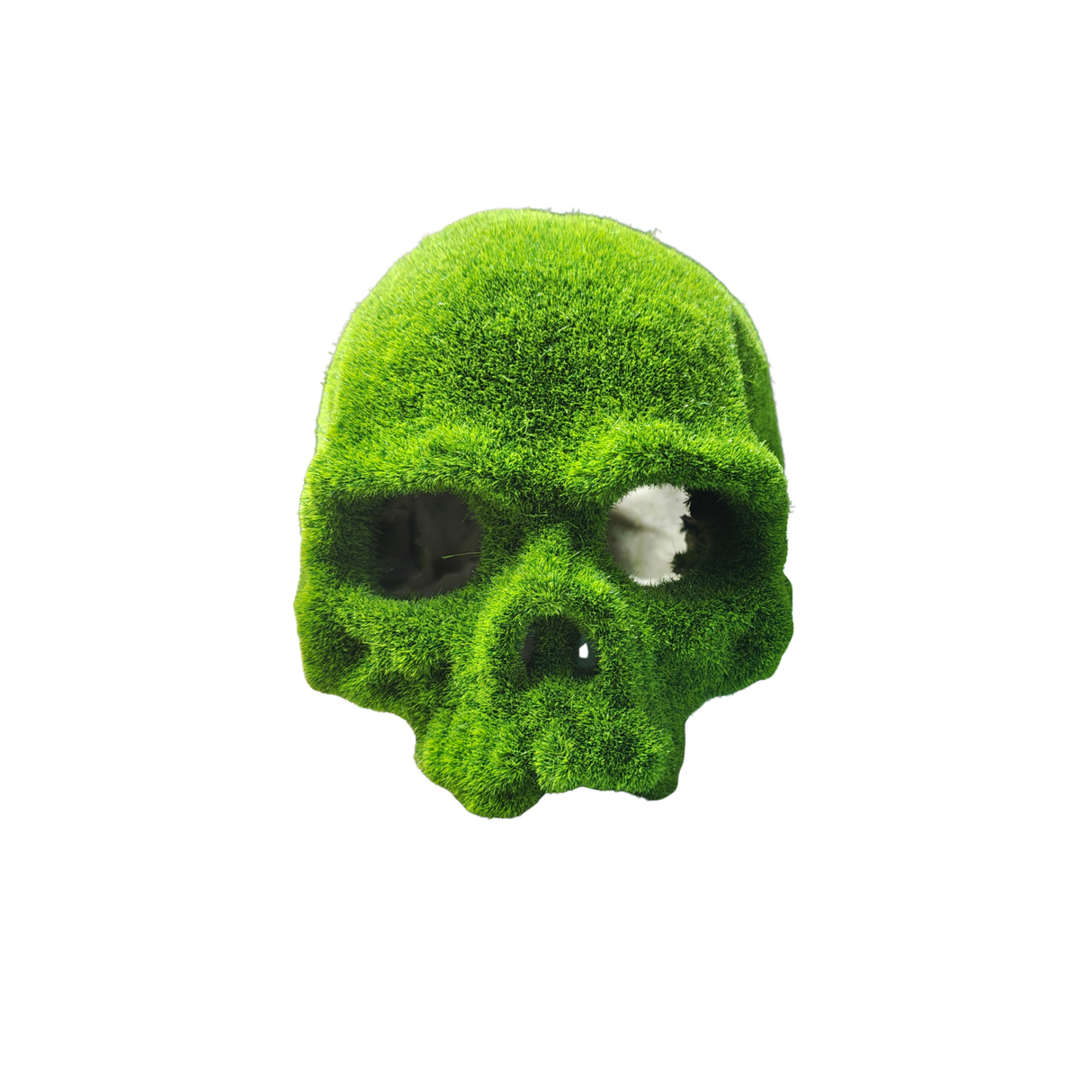 Aquarium Decor Skeleton Head With Moss Toy Small