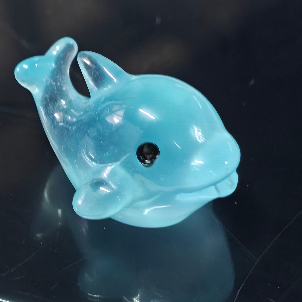 Decor Cute Glow Dolphin Fish Toy - blue