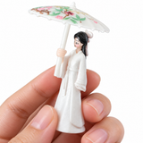 Decor Ancient Chinese Style Girl with Umbrella Figurine