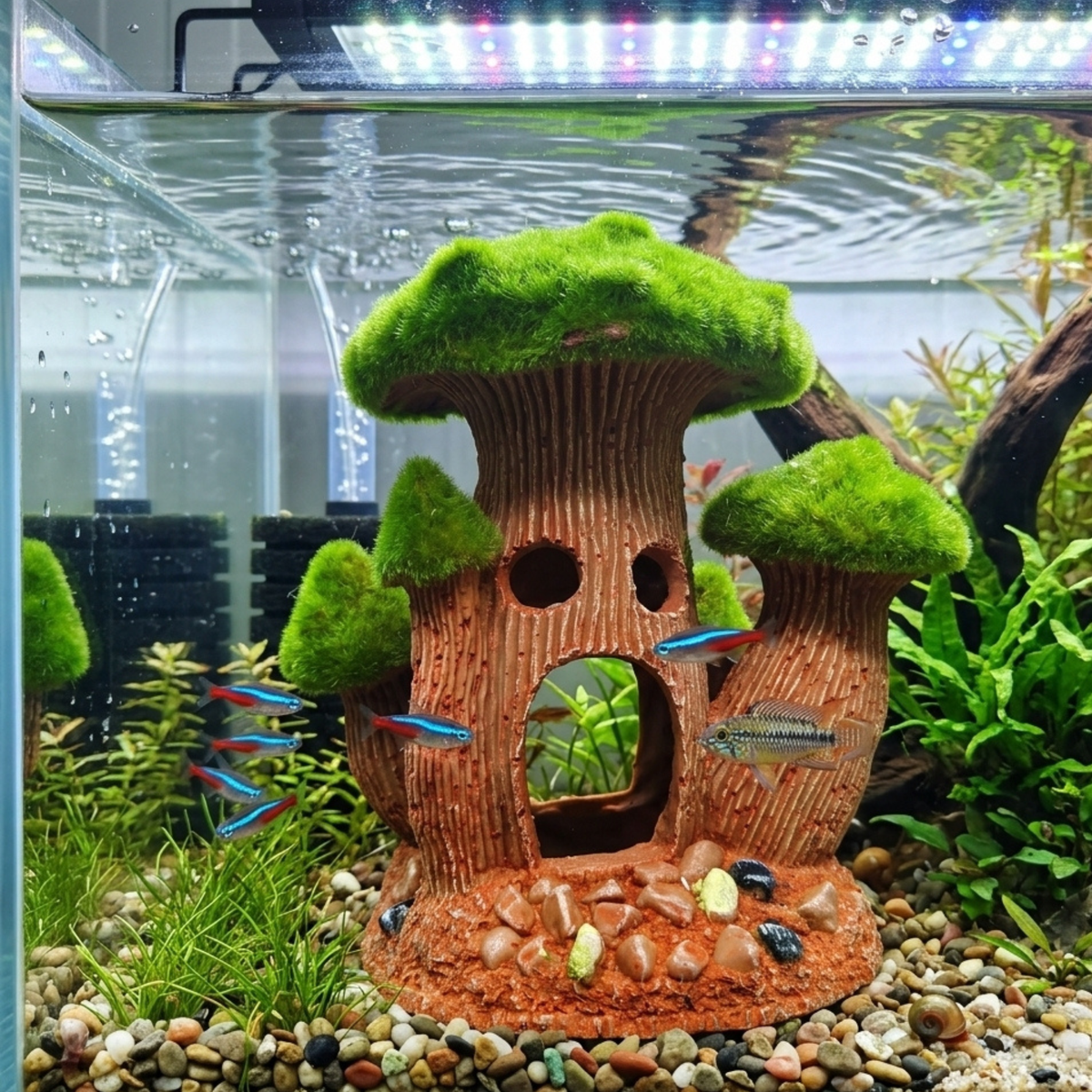 Decor Mushroom House Aquarium Hideout Decoration 2149