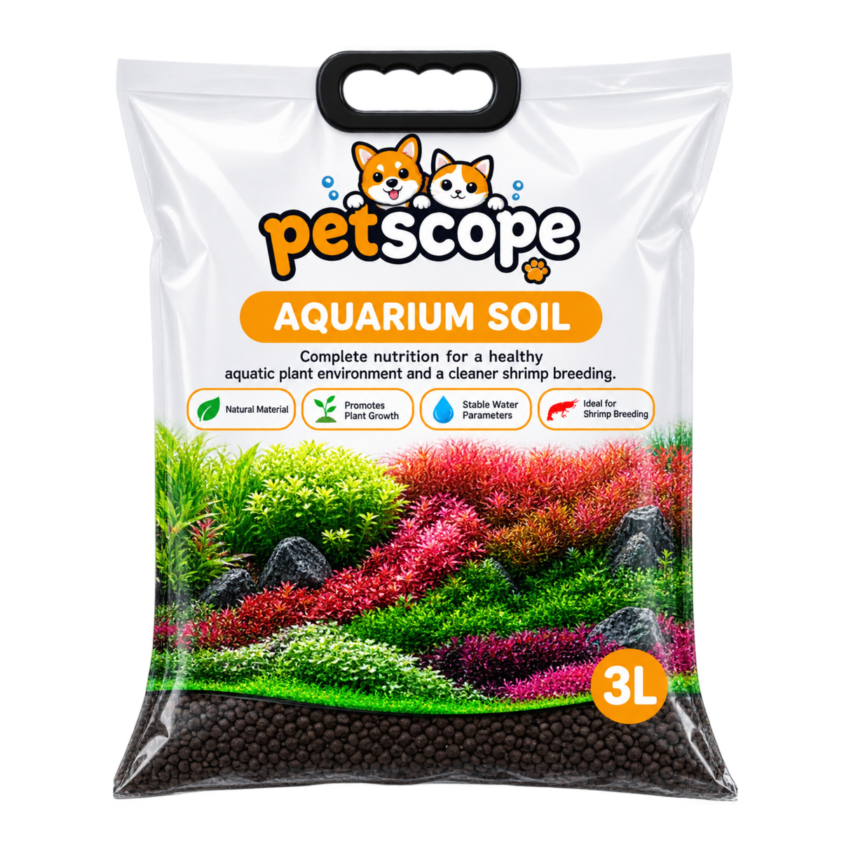 Petscope Aquarium Soil For Planted Tank Soil 3L