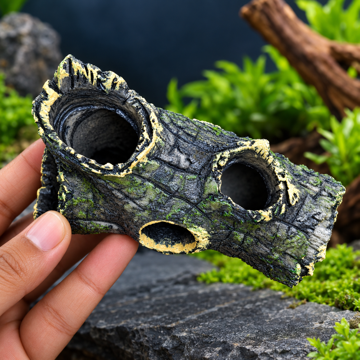 Decor Small Resin Hollow Log Aquarium Ornament 1