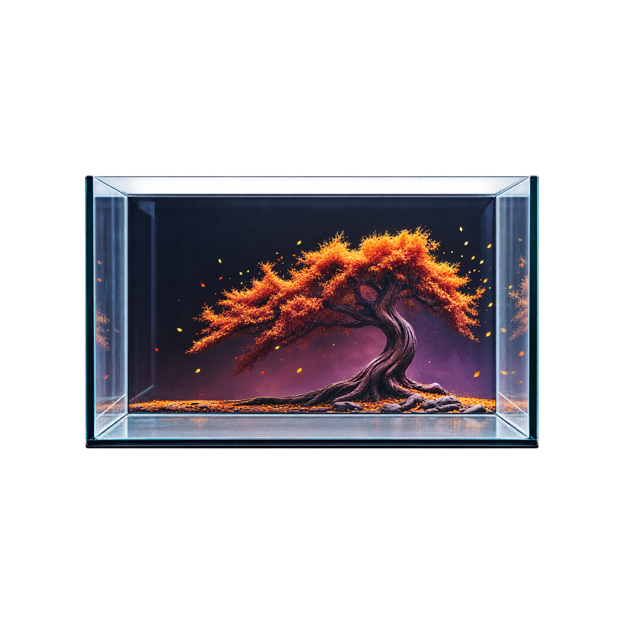 Ultra Clear Tank With Tree Background Sticker | L*W*H = 40*23*25 cm 5mm